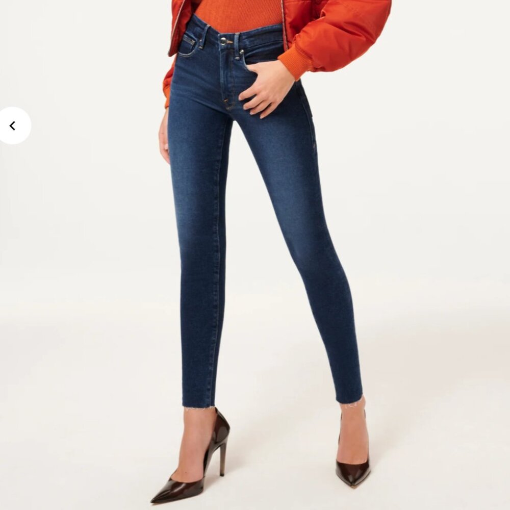 Good American Good Legs Skinny Jean with Raw Hem